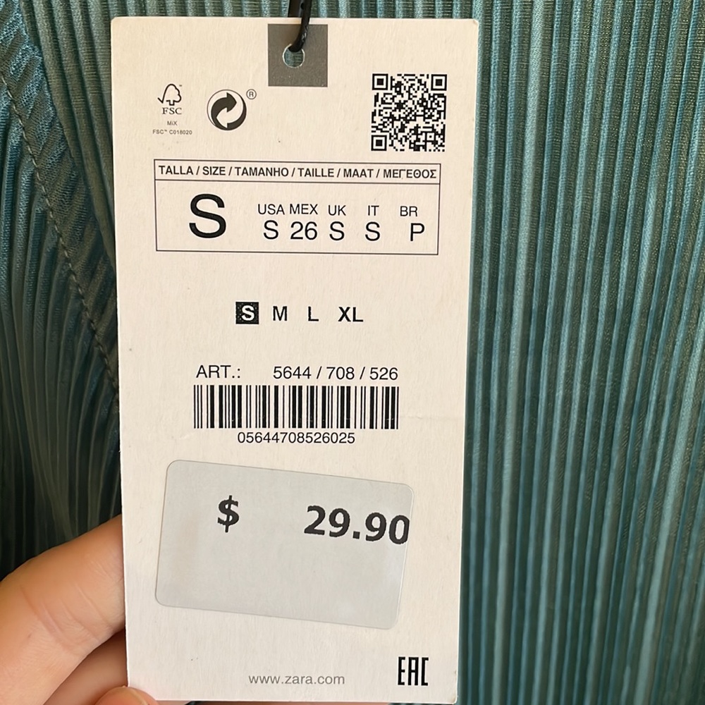 NWT ZARA S blue long sleeve top ❄️ - Picture 7 of 7